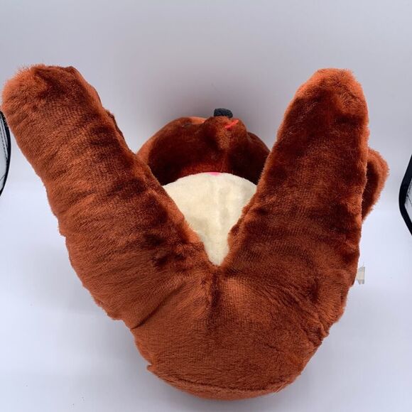 Vintage Rushton Company Teddy Bear 22" Brown & Cream Plush Pink Bow 1950s/60s - Picture 8 of 9